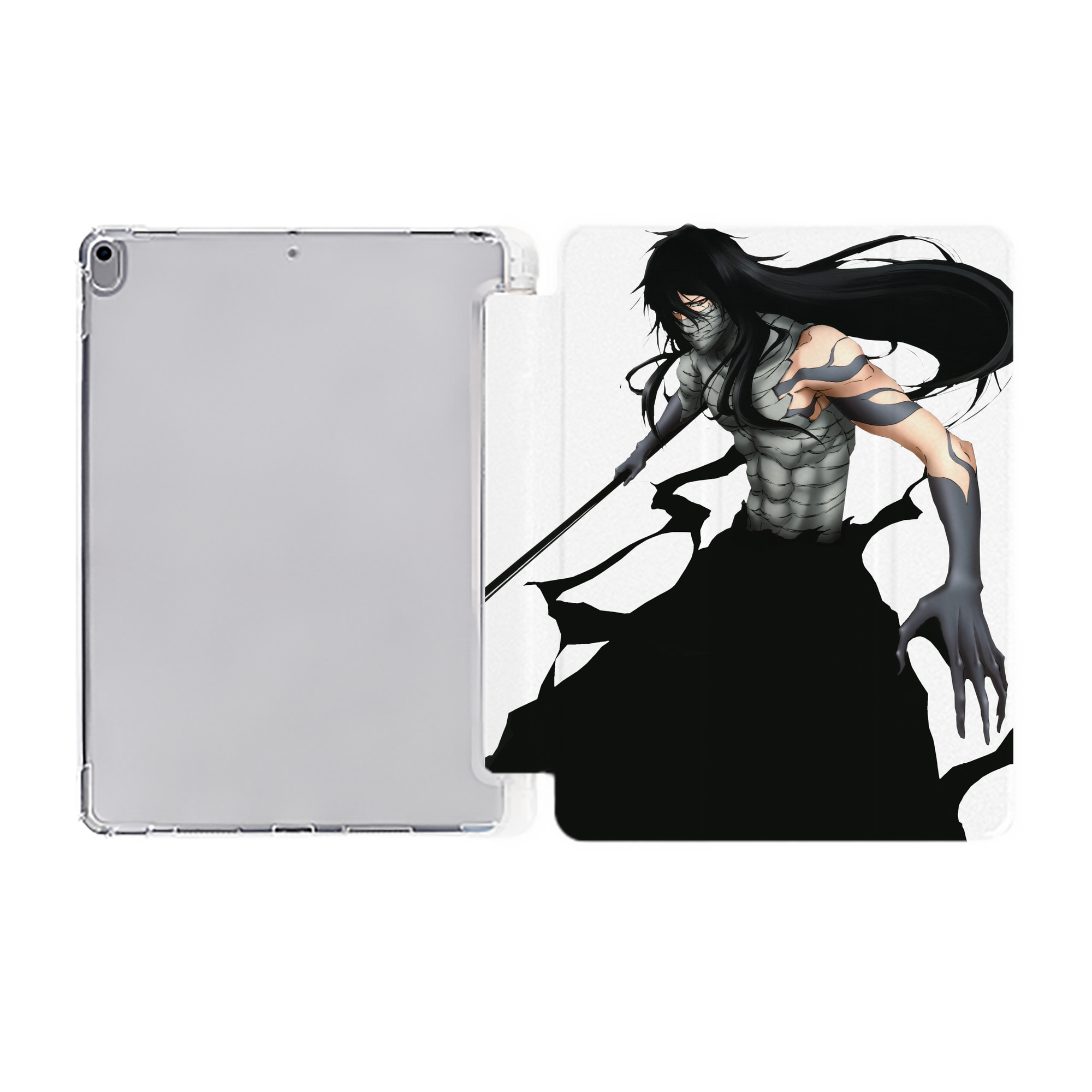 （画像用） ブリーチ 黒崎一護（くろさき いちご）BLEACH Kurosaki Ichigo IPad ケース ペン収納付き 三つ折りスタンド PUレザー×シリコン 対応機種9.5/10.5/10.9インチ